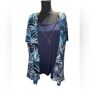 Kim Rogers Curvy Stylish 2X Top with Removable Necklace NWOT